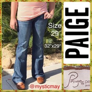 PAIGE Medium Wash Hollywood Hills Denim Bootcut Blue Jeans Size 29 or 32x29
